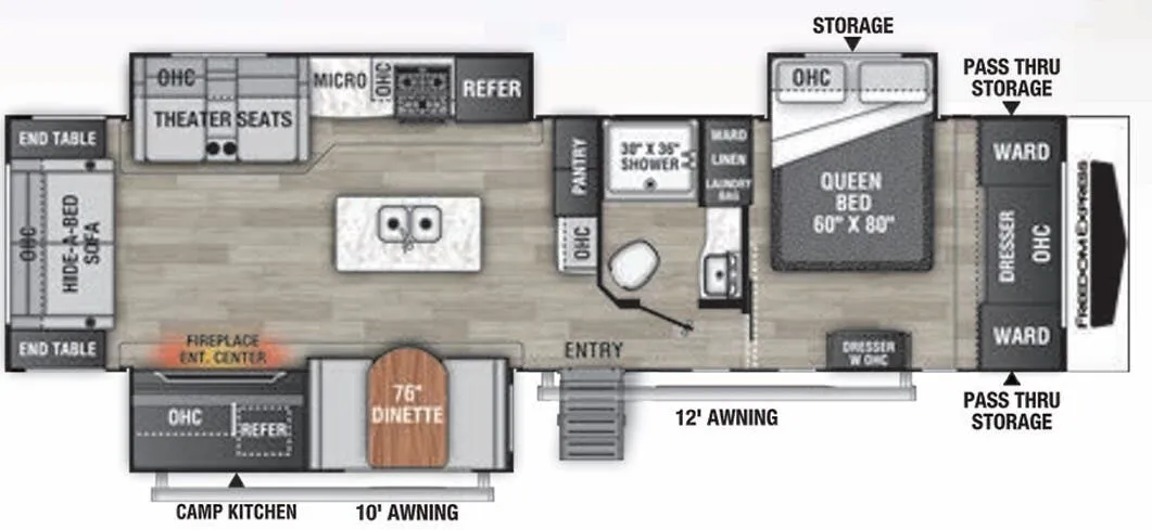 Coachmen Freedom Express Liberty Edition 324RLDSLE floor plan