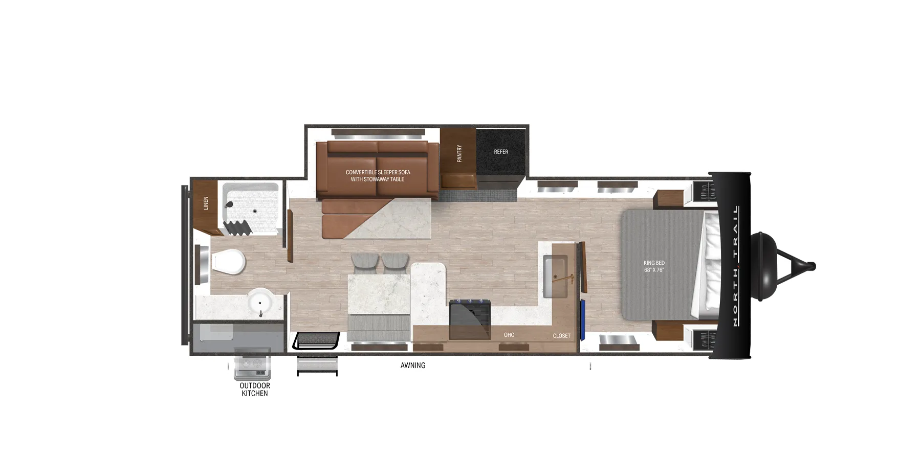 Heartland North Trail Ultra-Lite Travel Trailer 25RBP floor plan