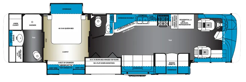 Forest River Berkshire 38RB floor plan