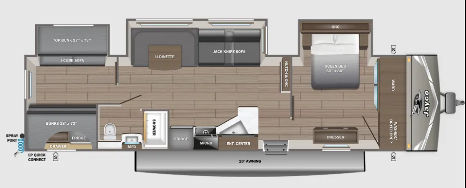 Jayco Jay Flight 325BHT floor plan