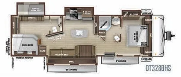 Highland Ridge Open Range OT328BHS floor plan