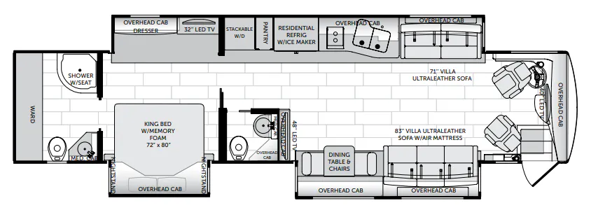 American Coach American Dream 42M floor plan