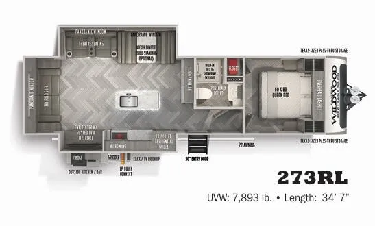Forest River Wildwood Heritage Glen 273RL floor plan