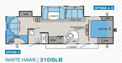 Jayco White Hawk 31DSLB floor plan