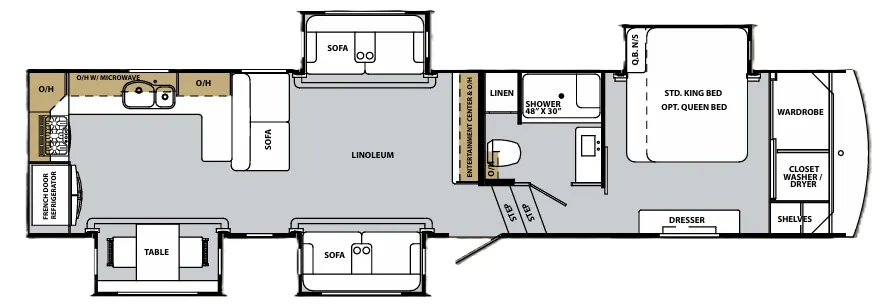 Forest River Cardinal Luxury 3750BKX floor plan