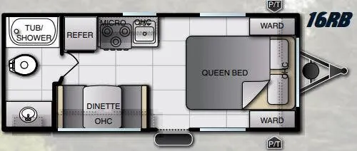 Pacific Coachworks Tango Mini 16RB floor plan