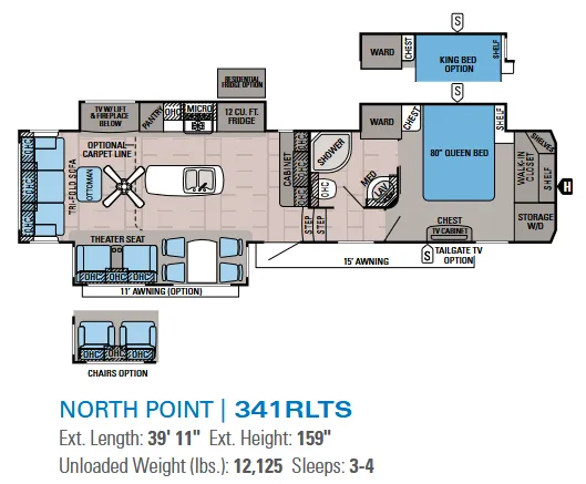 Jayco North Point 341RLTS floor plan