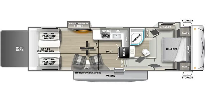 Forest River Shockwave 3300RLT floor plan