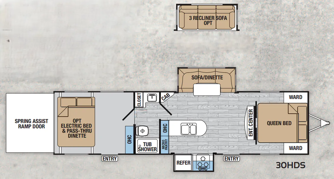 2019 Forest River XLR Hyperlite 30HDS floor plan