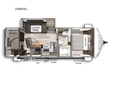 2023 Dutchmen Kodiak Ultra Lite 250BHSL floor plan