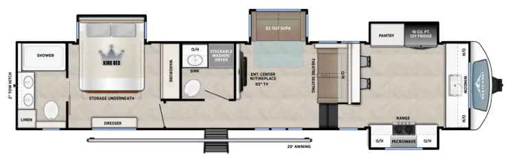 East to West Blackthorn 3780FK floor plan