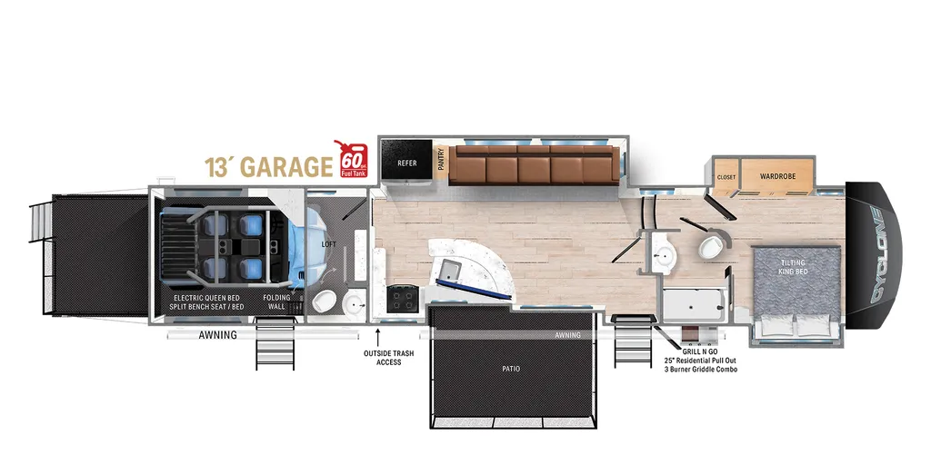 2019 Heartland Cyclone 4270 floor plan