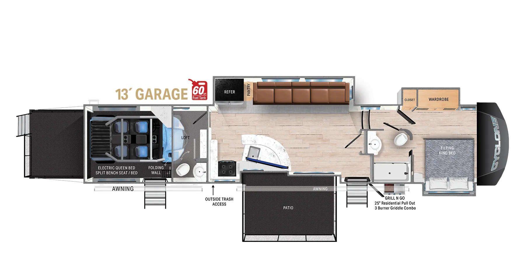 Heartland Cyclone 4270 floor plan