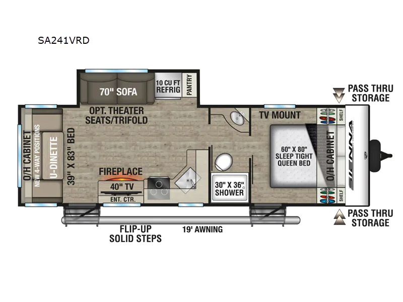 2026 Venture RV Sienna SA241VRD - Floor plan