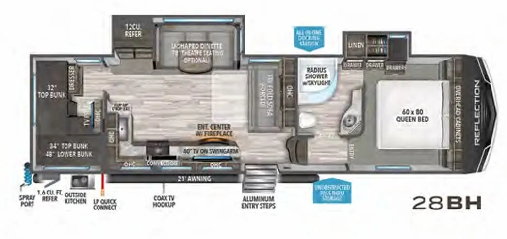 Grand Design Reflection 28BH floor plan