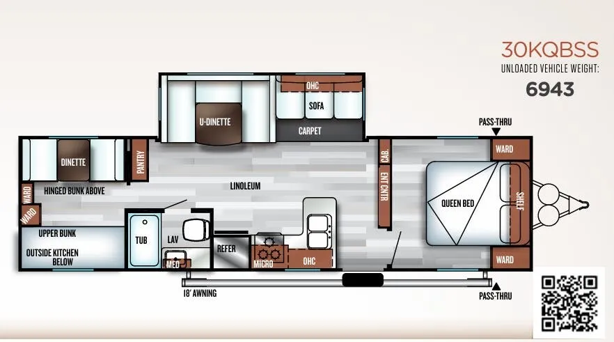 2018 Forest River Salem 30KQBSS — Floor plan