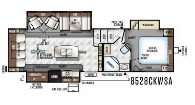 Forest River Flagstaff Classic Super Lite 8528CKWSA floor plan