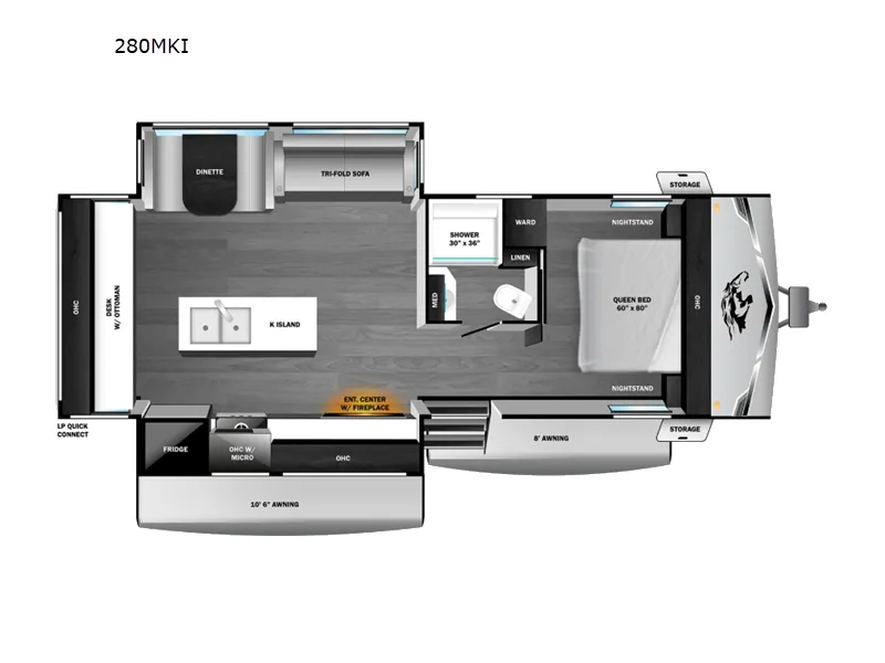 2026 Highland Ridge RV Range Lite 280MKI floor plan