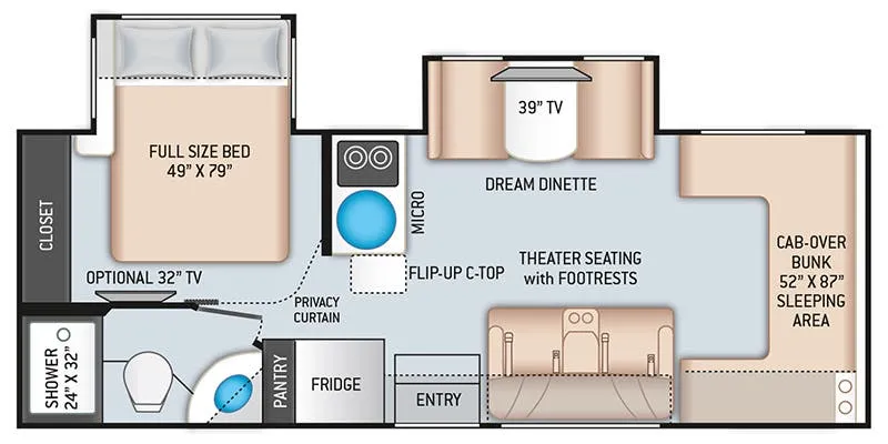 Thor Motor Coach Chateau Sprinter 24DS floor plan