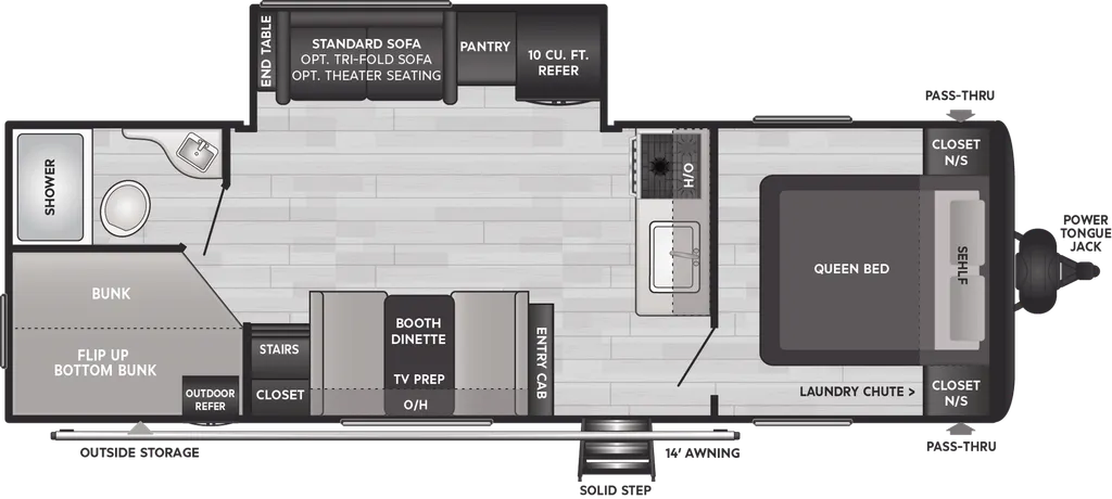 2024 Keystone Hideout 25BHS floor plan