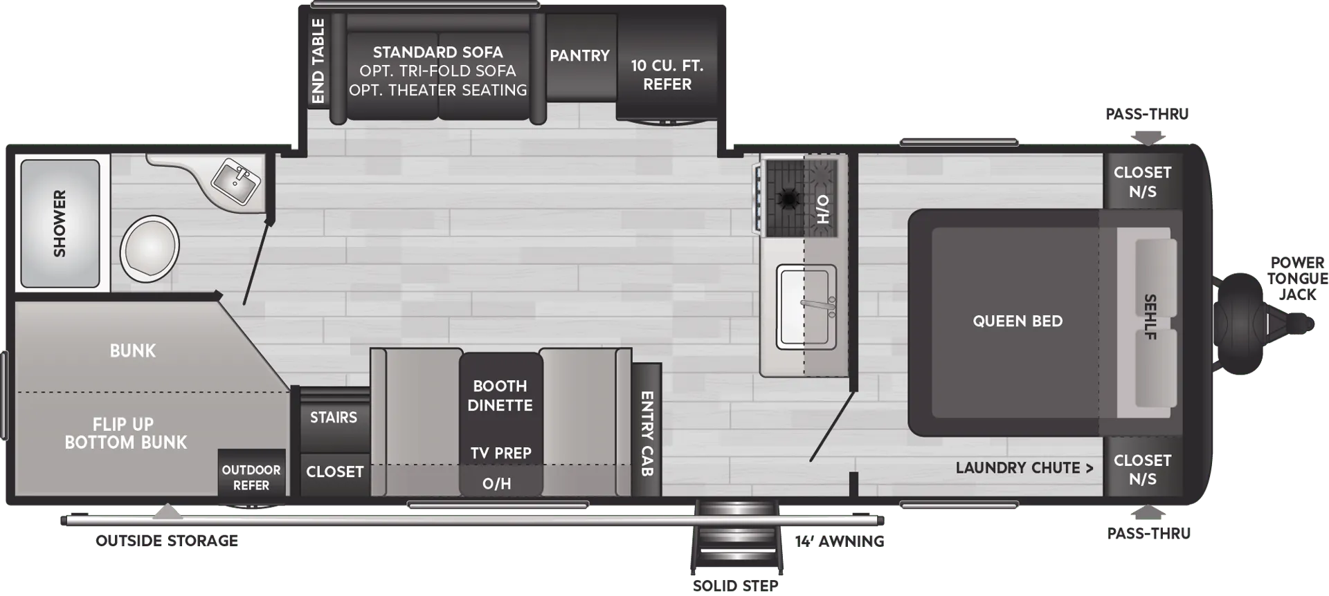 2024 Keystone Hideout 25BHS - Floor plan