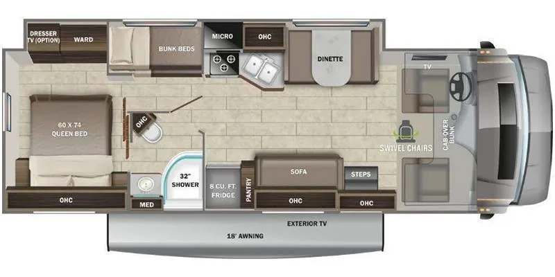 2022 Entegra Coach Odyssey 31F floor plan