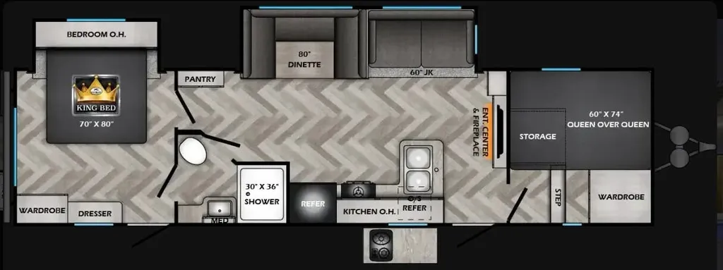 2026 CrossRoads Zinger 320FB floor plan