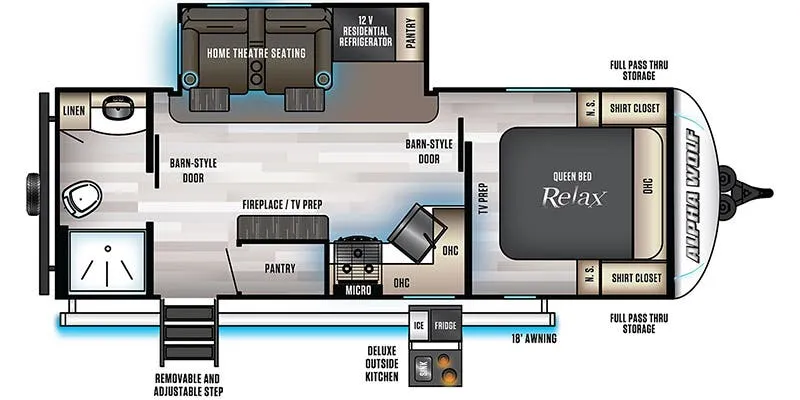 2021 Forest River Cherokee Alpha Wolf 22SW-L - Floor plan