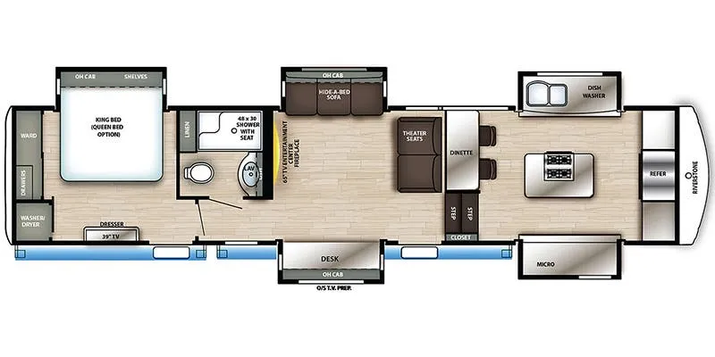 Forest River RiverStone 391FSK floor plan