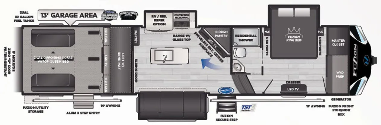 Keystone Fuzion 357 floor plan