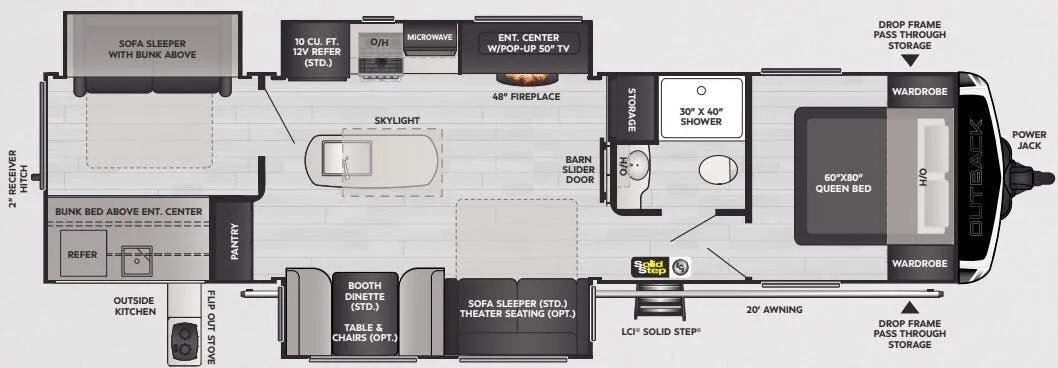 Keystone Outback 340BH floor plan