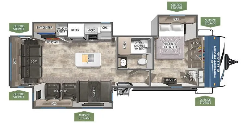 2025 Palomino Puma 31RLQS - Floor plan