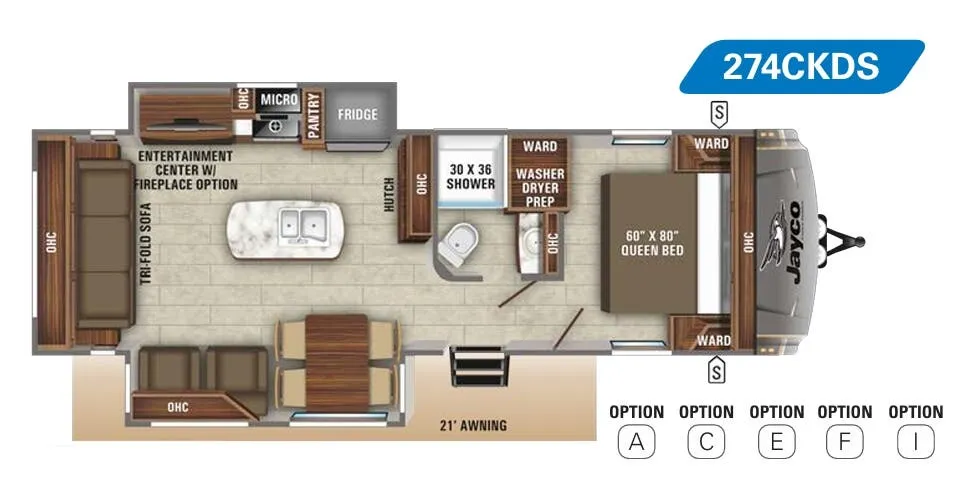 Jayco Eagle HT 274CKDS floor plan
