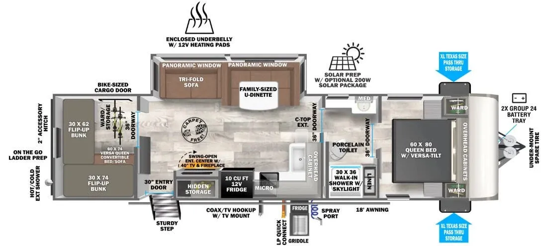 Forest River Salem Hemisphere Hyper-Lyte 29XBHL floor plan