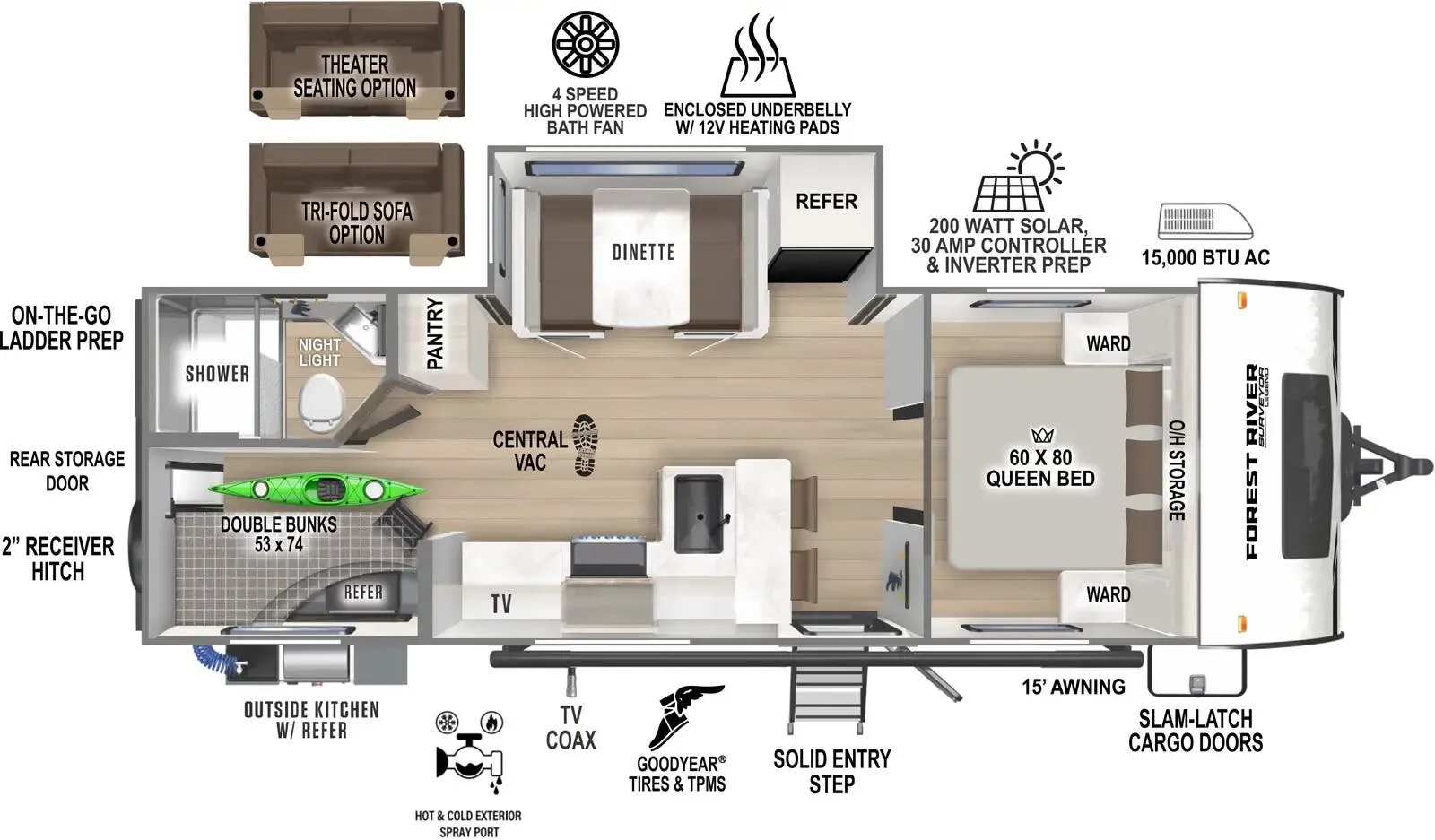 2025 Forest River Surveyor Legend 260BHLE - Floor plan