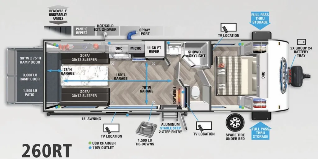 2022 Forest River Salem FSX 260RT floor plan