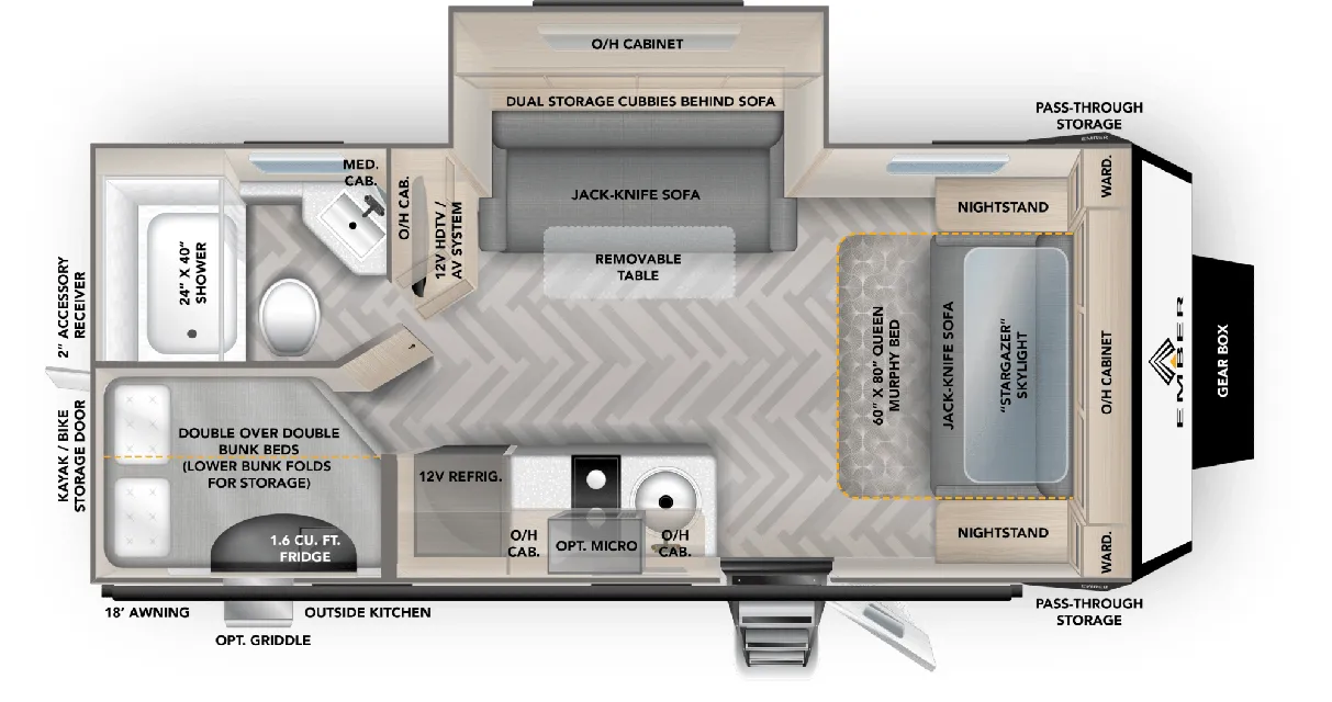 2022 Ember RV Overland 221MDB - Floor plan