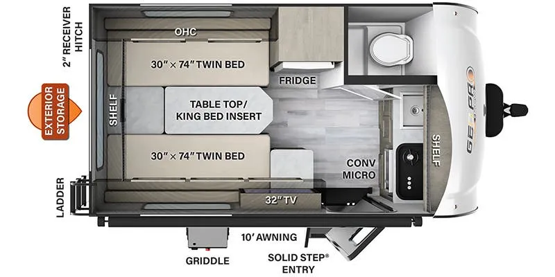 2024 Forest River Rockwood Geo Pro G15TB floor plan