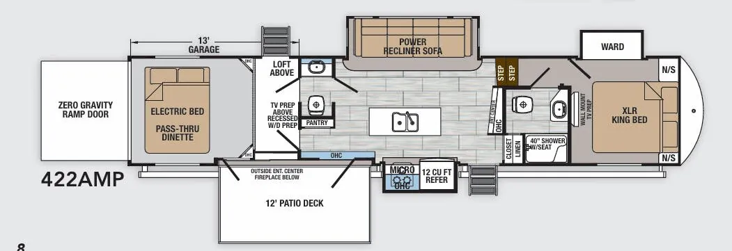 Forest River XLR Thunderbolt 422AMP floor plan