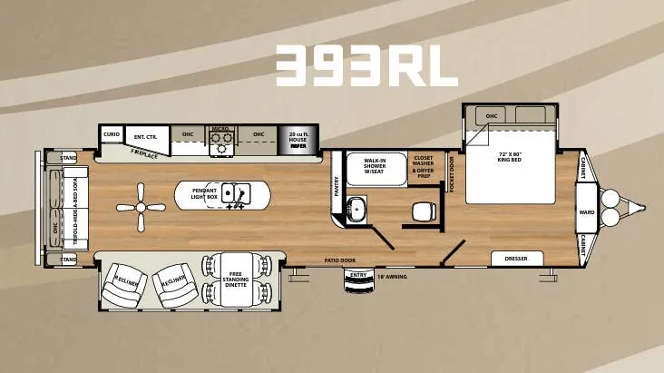 Forest River Sandpiper Destination 393RL floor plan