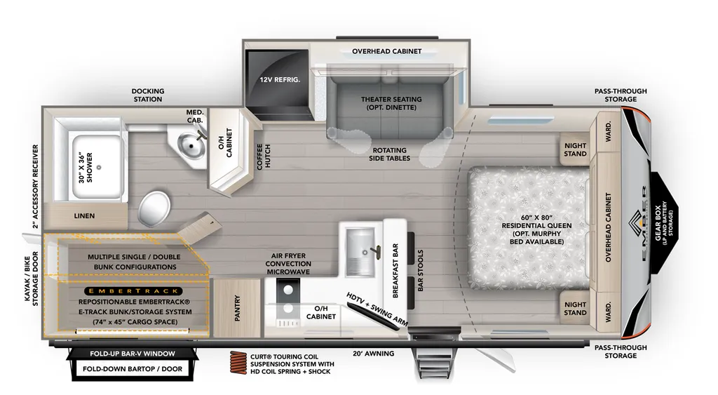 2027 Ember RV Touring Edition 2200ETL floor plan