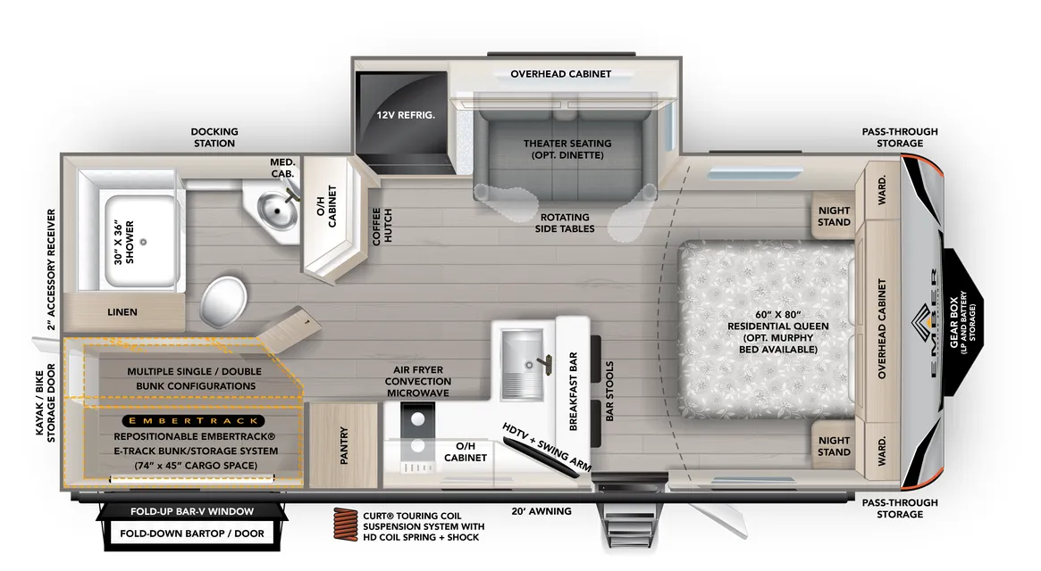 2027 Ember RV Touring Edition 2200ETL - Floor plan
