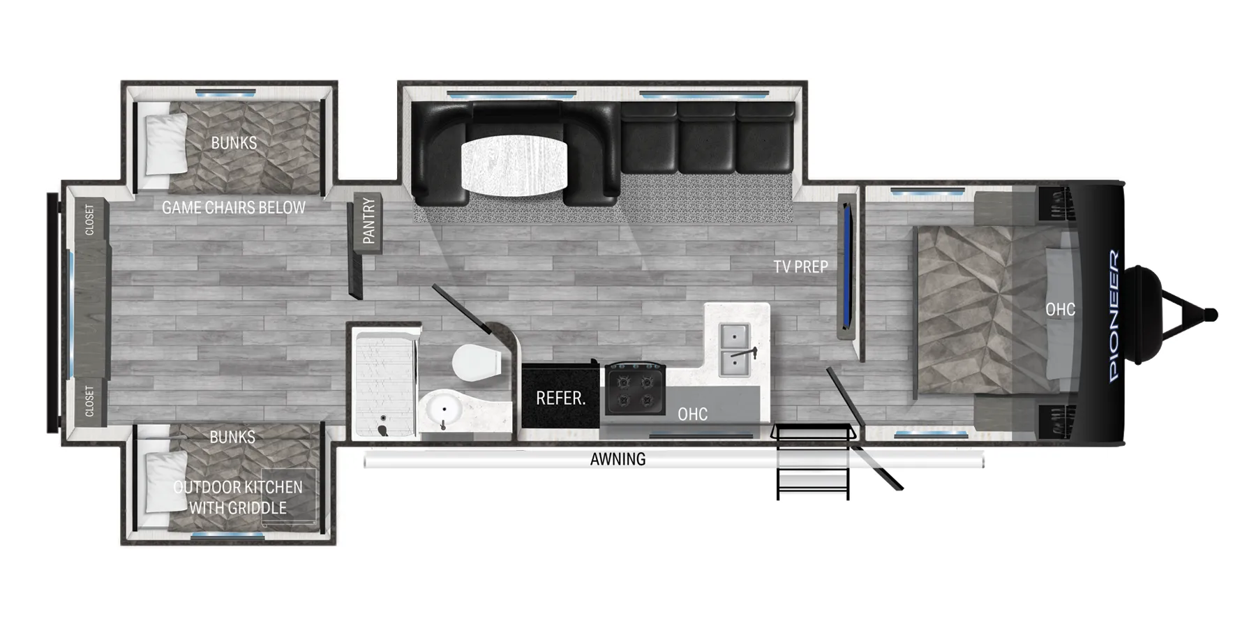 Heartland Pioneer BH335 floor plan