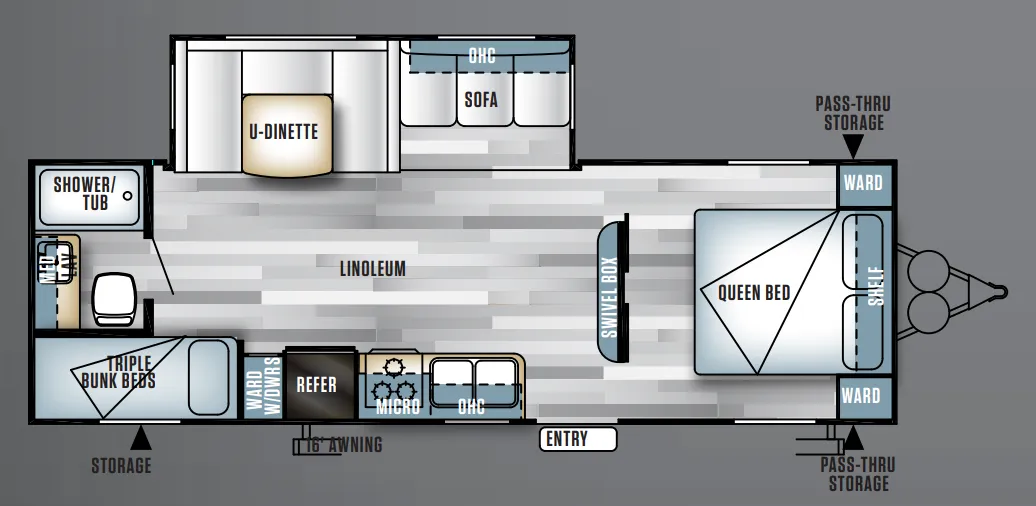 2014 Forest River RV Salem 26TBUD - Floor plan