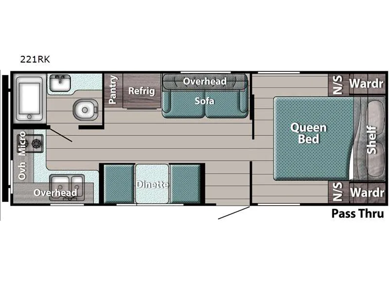 2026 Gulf Stream RV Ameri-Lite Ultra Lite 221RK - Floor plan