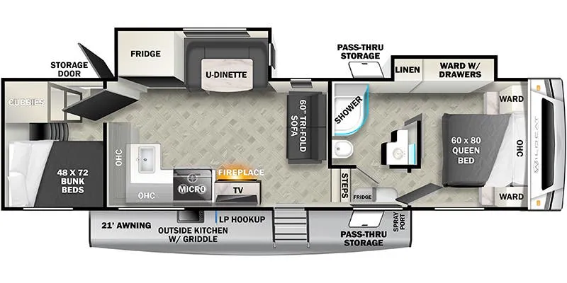 Forest River Wildcat 302BH floor plan