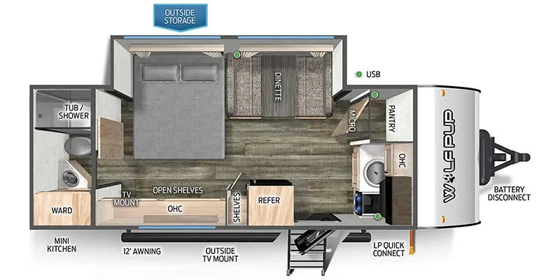 Forest River Cherokee Wolf Pup 18CB floor plan