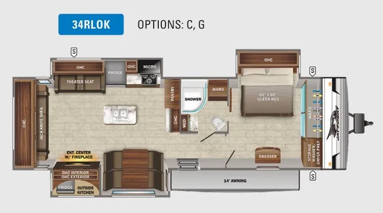 Jayco Jay Flight 34RLOK floor plan
