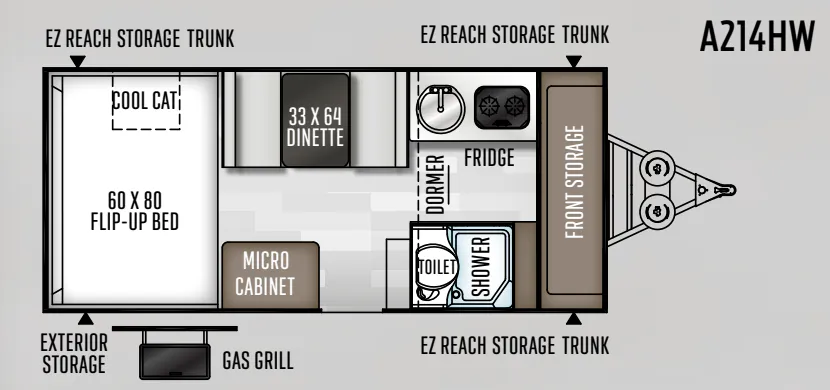 Forest River Rockwood Hard Side A214HW floor plan