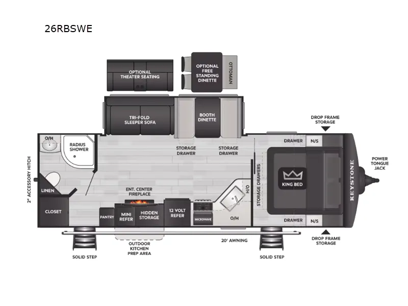 2020 Keystone Cougar Half Ton 26RBSWE - Floor plan
